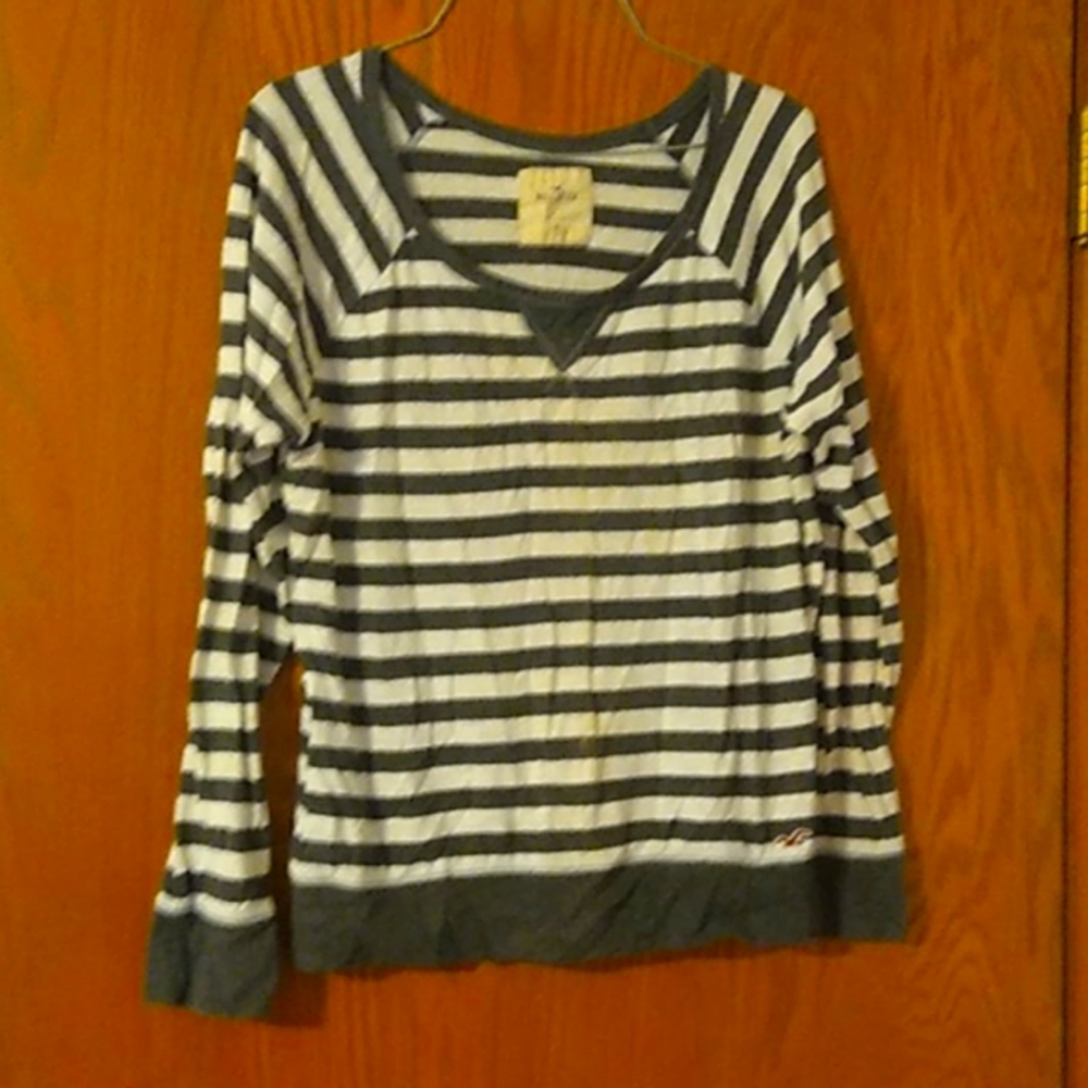Black and white striped Hollister shirt